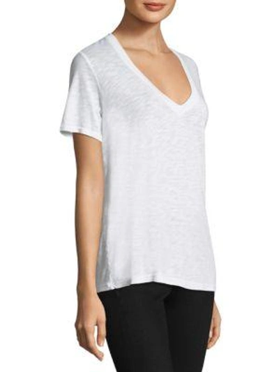 Shop Splendid Slub V-neck Tee In Black