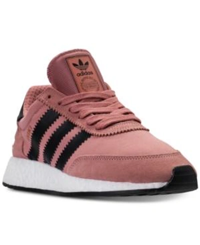 Shop Adidas Originals Adidas Women's Iniki Runner Casual Sneakers From Finish Line In Raw Pink/core Black/white