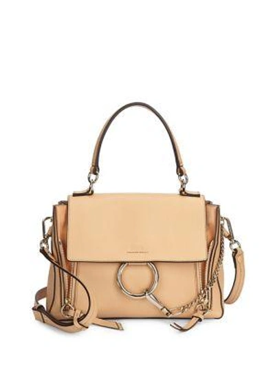 Shop Chloé Small Faye Leather Bag In Blush Nude