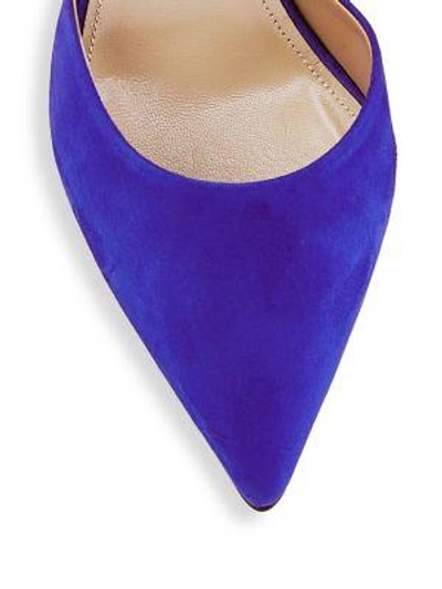 Shop Aquazzura Casablanca Suede Stiletto Pumps In Blue Bell