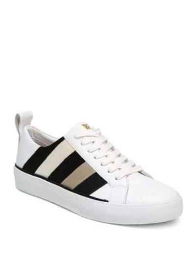 Shop Diane Von Furstenberg Tess Leather Sneakers In White Black