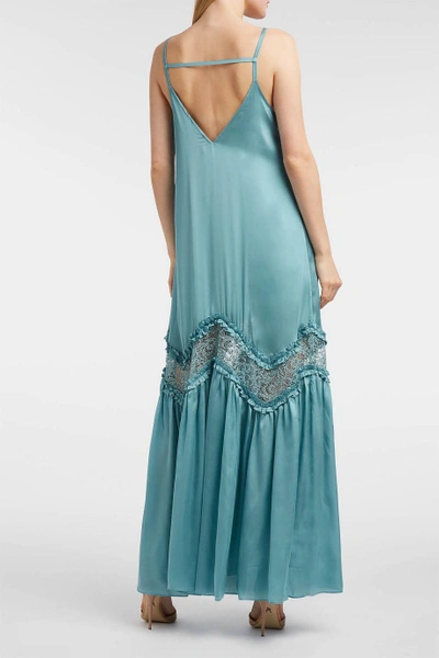 Shop Paul & Joe Amboise Metallic Lace-panelled Silk-satin Slip Dress