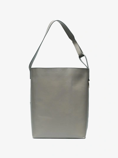 Shop Atp Atelier Grey Pienza Leather Tote Bag