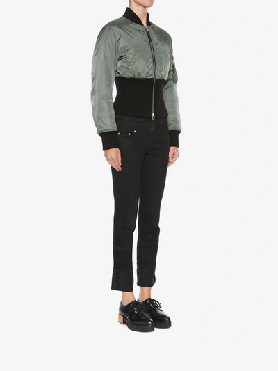 Shop Alexander Mcqueen Capri Denim Jeans In Black