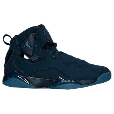 Shop Nike Men's Jordan True Flight Basketball Shoes, Blue
