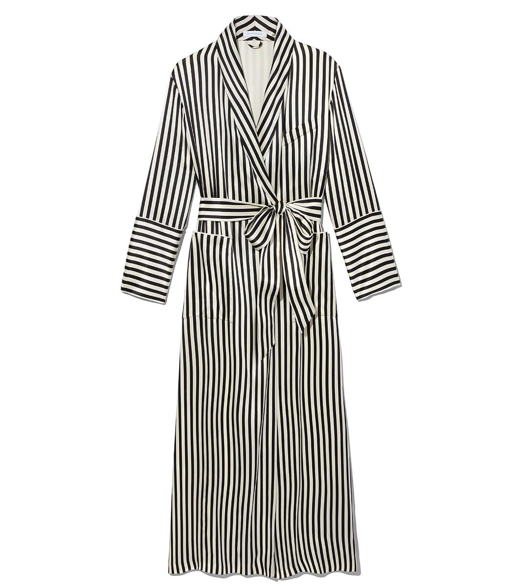 Olivia Von Halle Black & White Nika Striped Dress | ModeSens