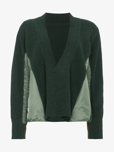 Sacai Ma 1 Knitted Wool Sweater | ModeSens