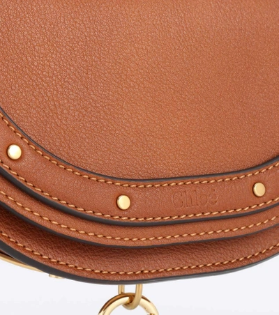 Shop Chloé Nile Minaudière Leather Crossbody Bag In Brown