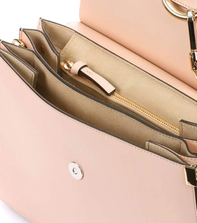 Shop Chloé Faye Leather And Suede Shoulder Bag In Pink