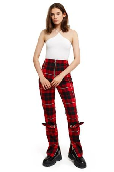 Shop Dilara Findikoglu Opening Ceremony Plaid Manson's Trousers In Red