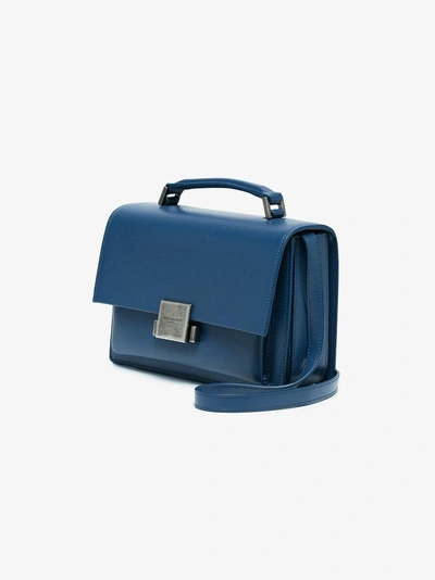 Shop Saint Laurent Blue Bellechasse Leather Shoulder Bag