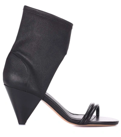Shop Isabel Marant Melvy Leather Sandals In Black
