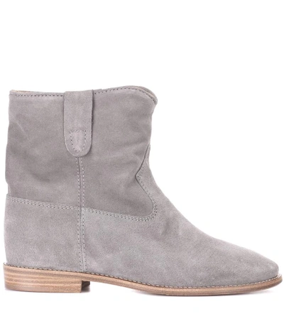 Shop Isabel Marant Crisi Suede Ankle Boots In Grey