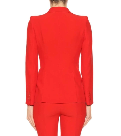 Shop Alexander Mcqueen Crêpe Blazer In Red