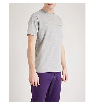 Shop Ps By Paul Smith Zebra-appliqué Cotton-jersey T-shirt In Grey