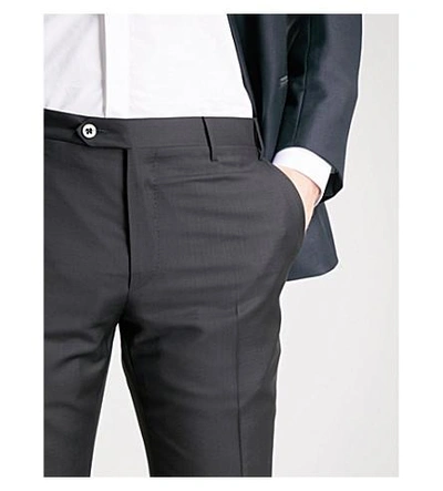 Shop Corneliani Academy-fit Straight Wool Pants In Black