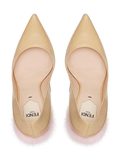 Shop Fendi Pointed Toe Pumps - Neutrals