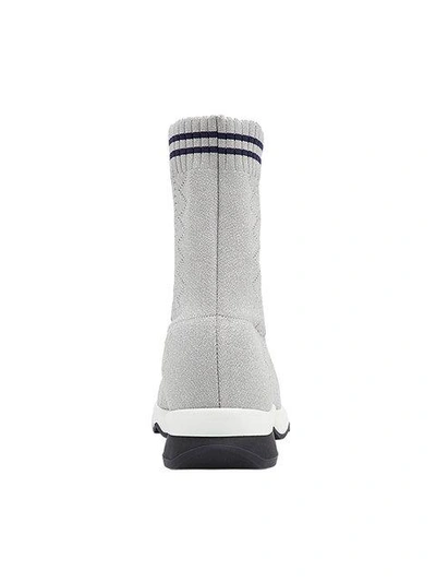 Shop Fendi Runway Sock Detail Sneakers In Grey