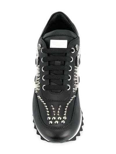 Shop Philipp Plein Studded Sneakers - Black
