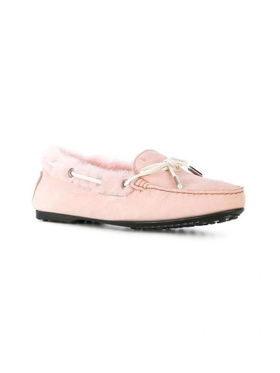 Shop Tod's Gommino Loafers In Pink & Purple