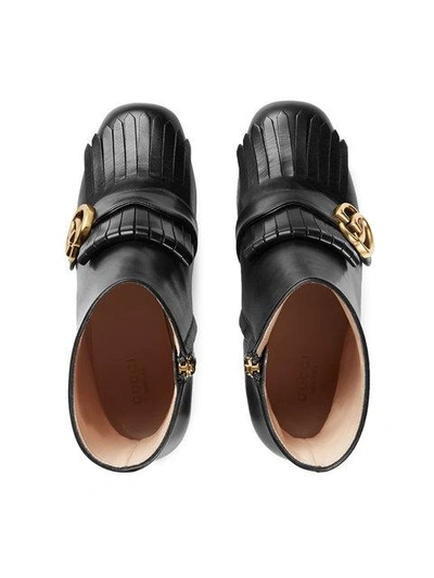 Shop Gucci Black Marmont 70 Leather Ankle Boots