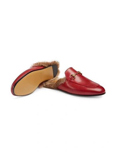 Shop Gucci Princetown Leather Slippers