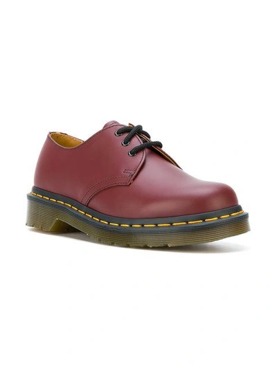 Dr. Martens' Ridged Sole Brogues In Red