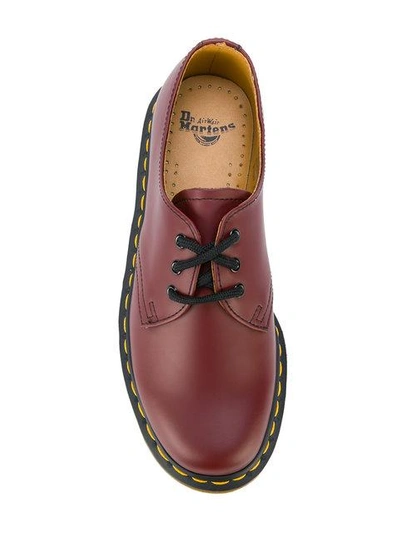 Dr. Martens' Ridged Sole Brogues In Red