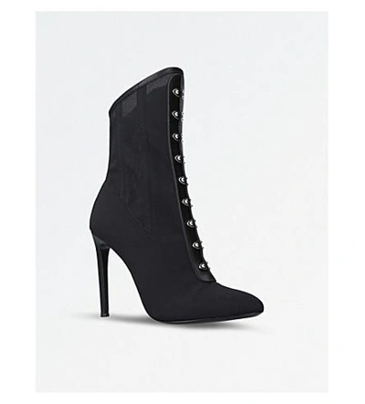 Shop Giuseppe Zanotti Bustier Mesh Heeled Boots In Black