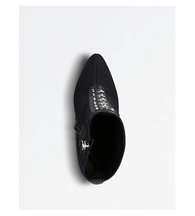 Shop Giuseppe Zanotti Bustier Mesh Heeled Boots In Black