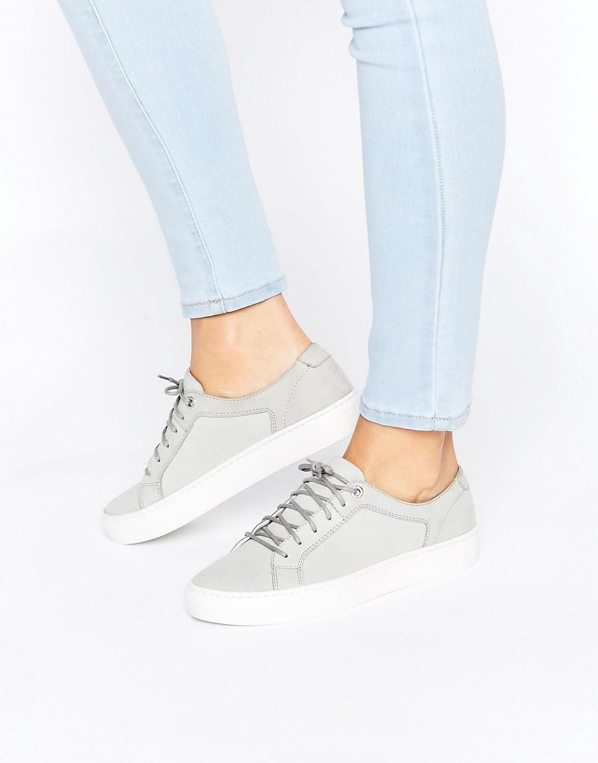 Vagabond Zoe Stone Gray Leather Sneakers - Gray | ModeSens