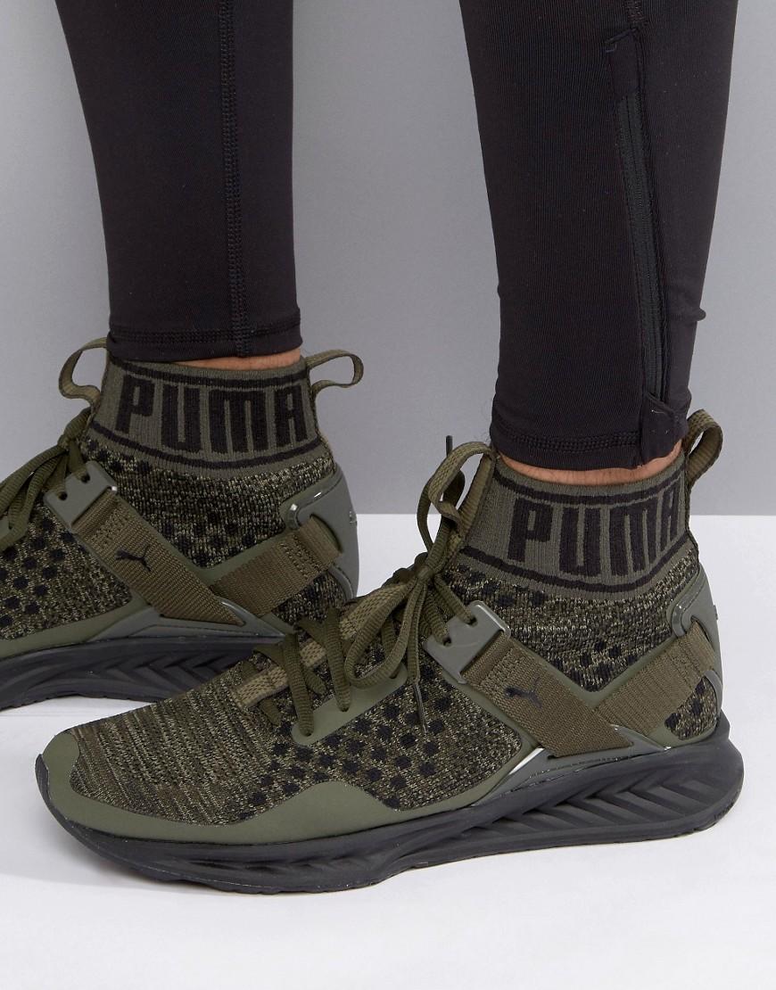 puma ignite limitless olive green
