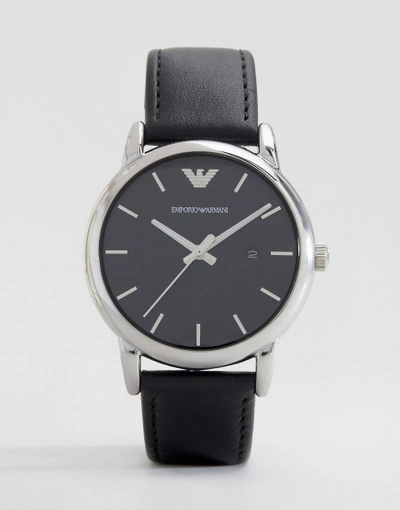 Shop Emporio Armani Ar1692 Leather Strap Watch-black