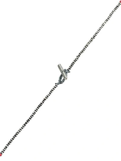 Shop M. Cohen Oxidised Multi-bead Necklace In Blue