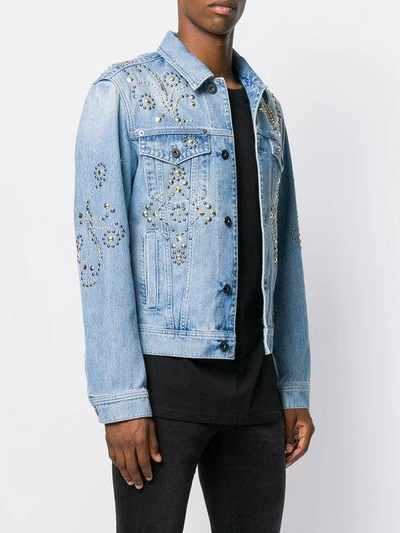 Shop Versace Studded Denim Jacket