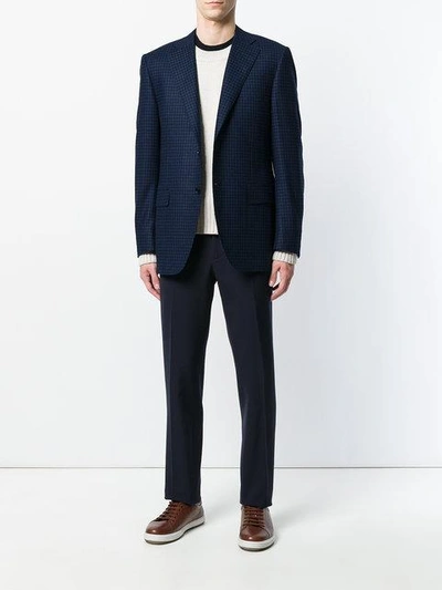 Shop Canali Formal Fitted Blazer In Blue