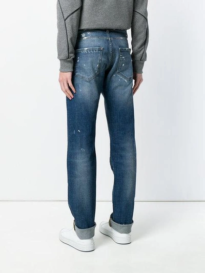 Shop Philipp Plein Distressed Jeans In Blue