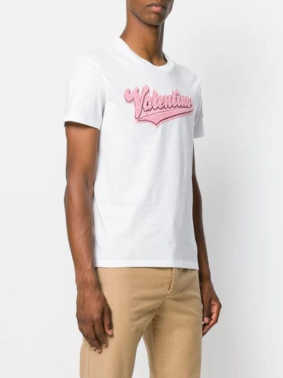 Shop Valentino Logo Appliqué T-shirt In White