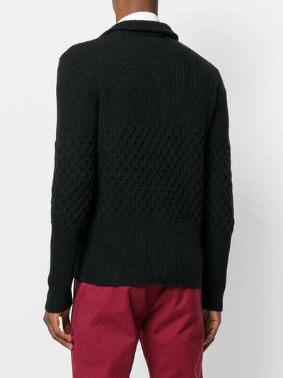 Shop Al Duca D'aosta Textured Knit Cardigan In Black