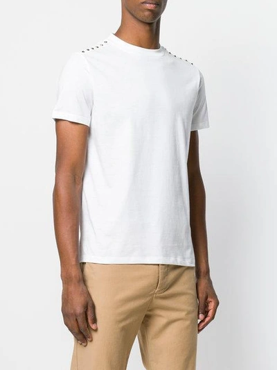Shop Valentino Rockstud Cotton T-shirt In White