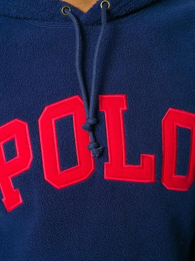 Shop Polo Ralph Lauren Logo Hoodie In Blue