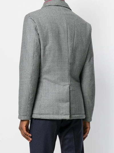 Shop Kired Internal Layer Houndstooth Blazer In Grey