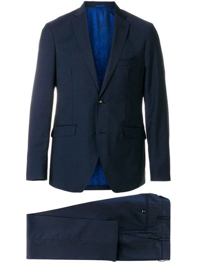 Shop Etro Two Piece Formal Suit In Blue