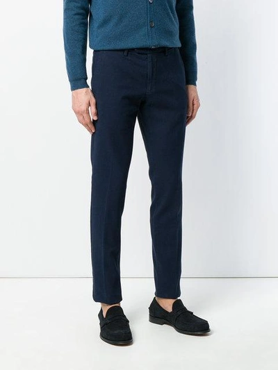 Shop Dell'oglio Plain Chinos In Blue