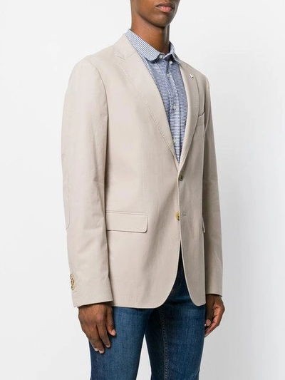 Shop Gant By Michael Bastian Classic Two Buttoned Jacket In Neutrals