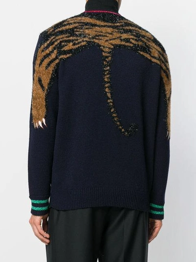 Shop Kenzo Tiger Patch Jumper In Blue