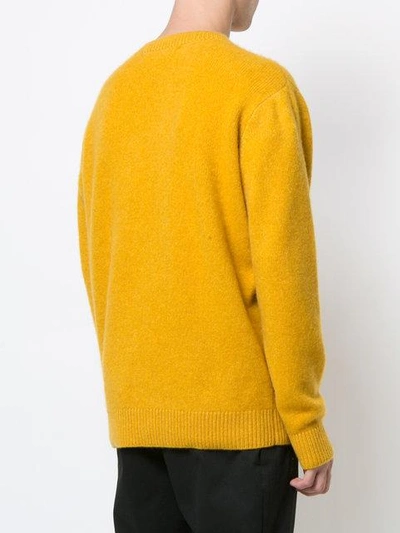 Shop The Elder Statesman Crew Neck Jumper In Yellow