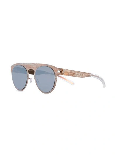 Shop Mykita Patterned Cat Eye Sunglasses In Metallic