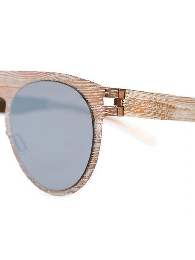 Shop Mykita Patterned Cat Eye Sunglasses In Metallic