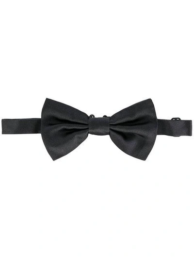 Dolce & Gabbana Satin Silk Bow Tie In Black